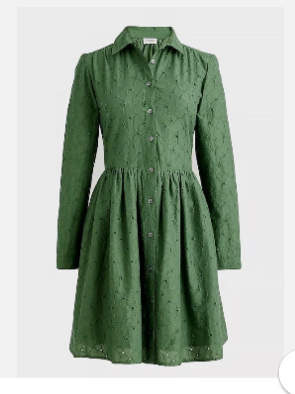 J Crew Sz 2  Mini Shirtdress Teal green Paisly Floral Button Front Dress NWT